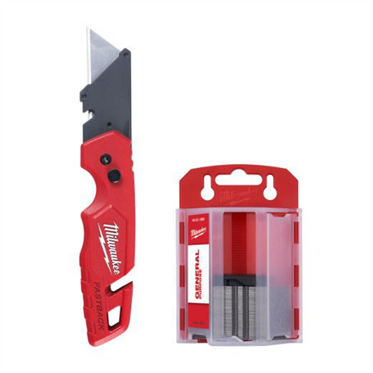Milwaukee Tool FASTBACK Folding Utility Knife with Blade Storage and 50pc Blades