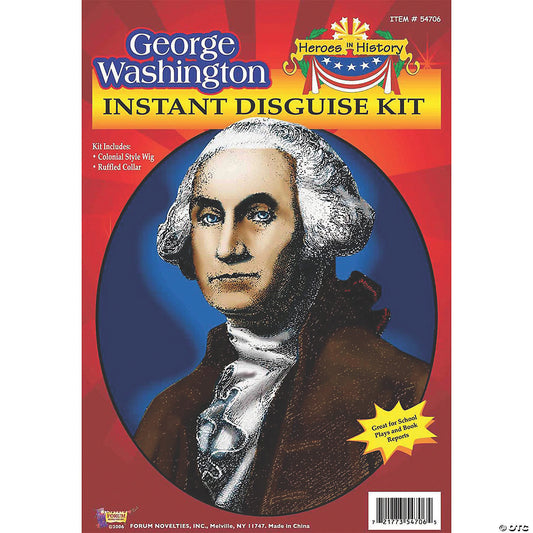 Heroes in History George Washington Costume Wig and Collar