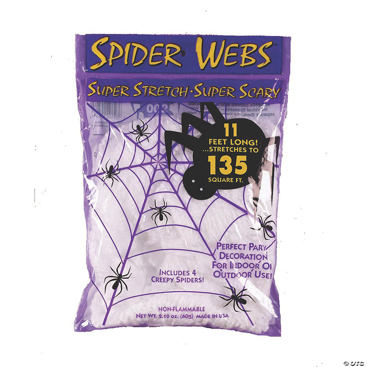 11 Stretchy White Spider Web Decoration