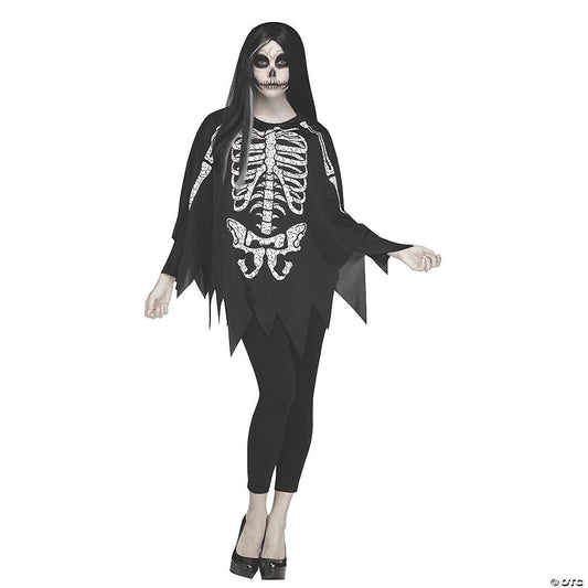 Women s Skeleton Poncho Costume