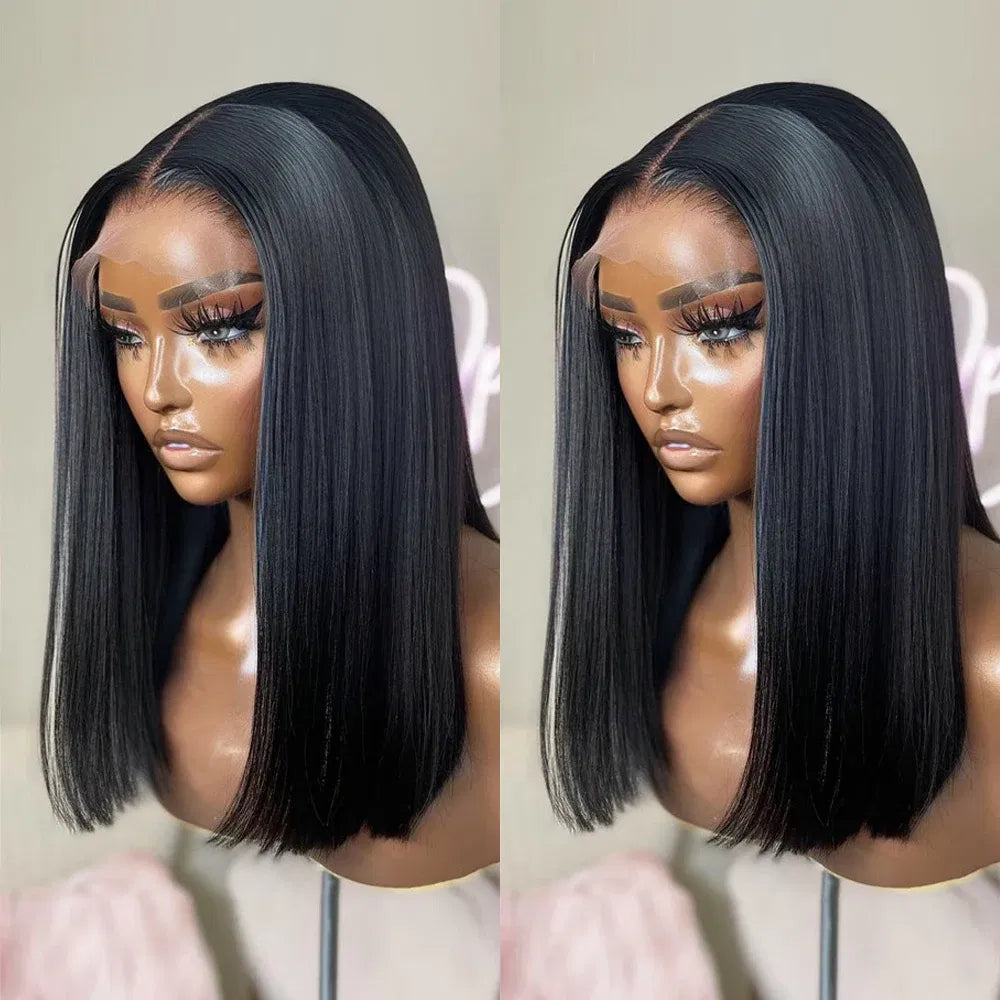 Hair Color: F2/33, Ships From: CHINA, Stretched Length: 16inches - 180% Short Bob Wig Lace Front Human Hair Wigs For Women Human Hair Bone Straight Human Hair Wig Transparent Lace Frontal Wig