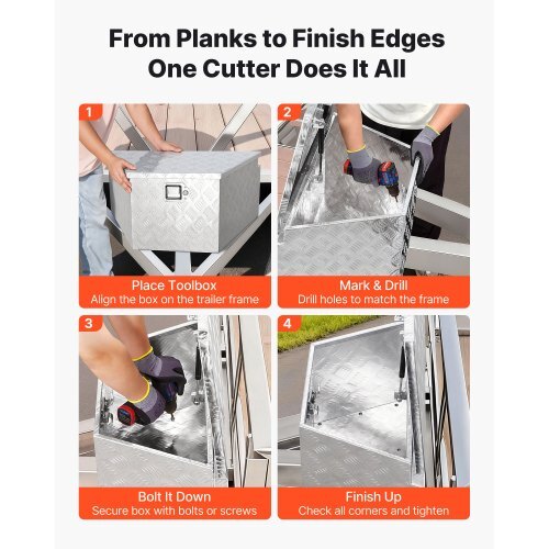 Trailer Tongue Box, 26" x 13" x 12" Aluminum Trailer Tongue Tool Box, Heavy Duty Storage Organizer with Lock and Keys, Utility Tool Chest for Pickup Truck Bed, RV, SUV, Off-Road Vehicle, Silver