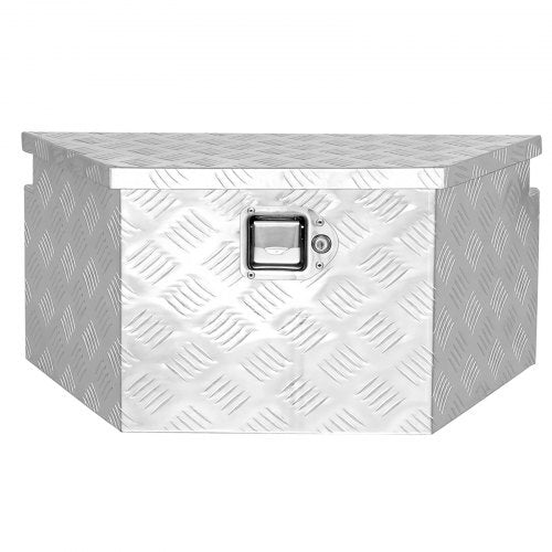 Trailer Tongue Box, 26" x 13" x 12" Aluminum Trailer Tongue Tool Box, Heavy Duty Storage Organizer with Lock and Keys, Utility Tool Chest for Pickup Truck Bed, RV, SUV, Off-Road Vehicle, Silver